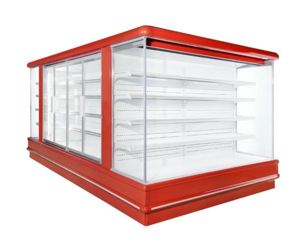 Cheap Super Mall Open Deck Chiller Fruits Vegetable Display Showcase 2 To 8 Degree for sale