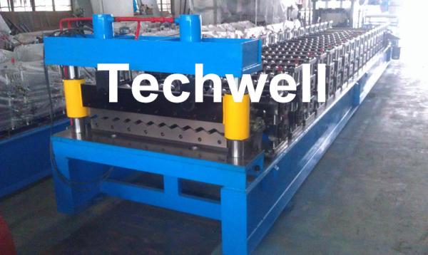 Cheap Corrugated Profile Roll Forming Machine , Corrugated Sheet Making Machine With PLC Control System for sale