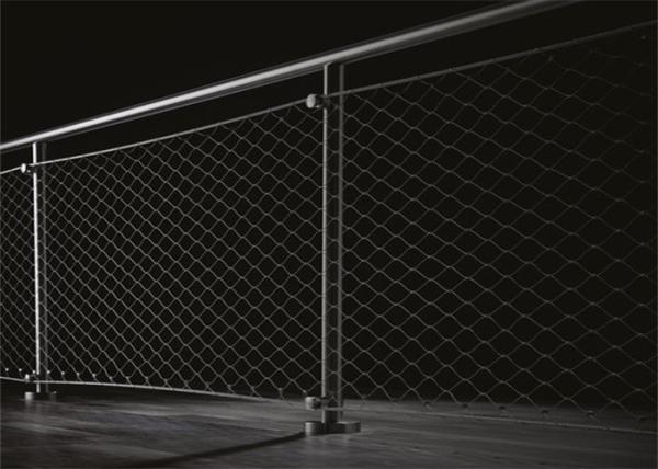 Cheap Diamond Soft Handrails 2.0mm Ss Rope Mesh 2.4m Length Panels At Both Sides for sale