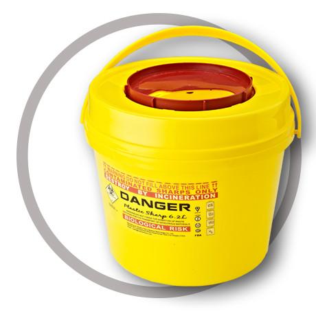 Cheap 6.2 Litre Sharps disposal container, Sliding Lid, Red,Sharps Container  | WinnerCare for sale