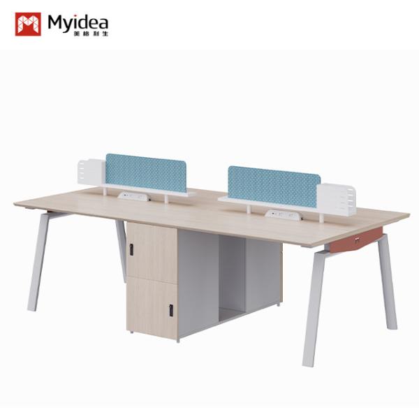 Cheap Support customization Two-Person / Four-Person Office Desk With File Cabinet With Lock Customizable Size Color for sale