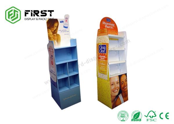 Cheap Customized Printing Advertising Cardboard Display Stand , Foldable POP Cardboard Display Shelf for sale