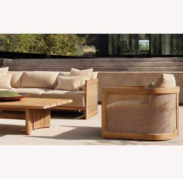 Cheap Moisture Proof Waterproof Woven Rope Chair And Teak Wood Table For Garden Sofa Set for sale