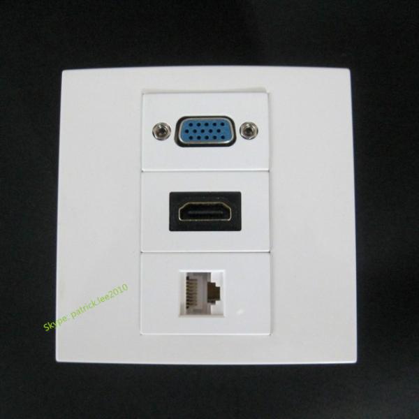 Cheap Multimedia Panel Wall Socket With VGA PC HDMI RJ45 Compatible For Computer DVD Network for sale