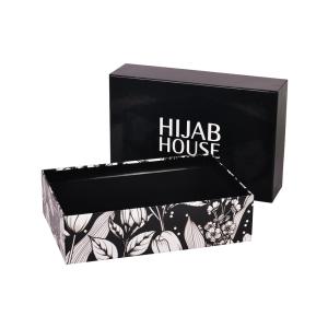 China Black Glossy Lamination Paper Packing Boxes With Lid And Bottom on sale