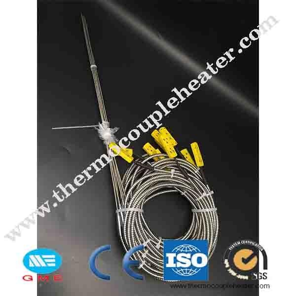 Cheap K J PT100 Type Flexible Thermocouple Probe With 1000mm Wire for sale