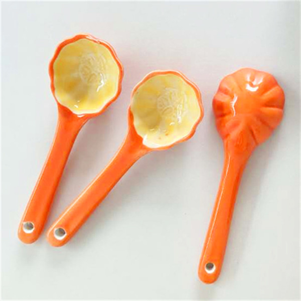 Halloween Christmas Ceramic Pumpkin Soup Bowls Polished With Lid And Spoon