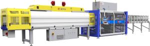 China Single Double Layer Stacking Half Tray Shrink Wrapping Machine Automatic on sale