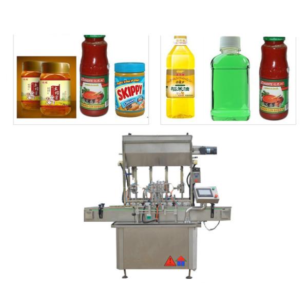 Cheap Four Nozzles Ketchup Filling Machine , Sauce Packaging Machine For Glass Bottle for sale