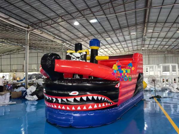Cheap 6.7x3.7m Custom PVC Outdoor Inflatable Fun City Cartoon Theme Bouncer Jumping Bouncy Castle With Dry Slide for sale