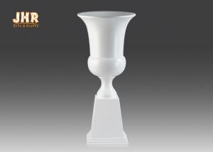 Best Durable Fiberglass Planters Floor Vase Glossy White wholesale