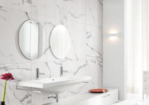 Non Slip Carrara Marble Porcelain Tile Absorption Rate Less Than 0.05%