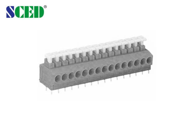 Cheap 300v Screwless Spring Terminal Block Pitch 3.81mm Spacing Pa66 With Push Button for sale