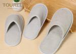 Grey Closed Toe Disposable Hotel Slippers Terry Towel Extra Size
