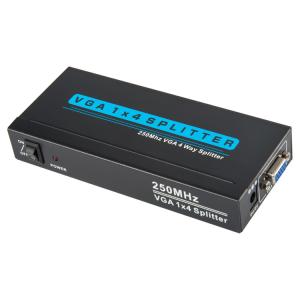 China 5V 1A 60Hz 250MHz 1x4 VGA Signal Splitter on sale