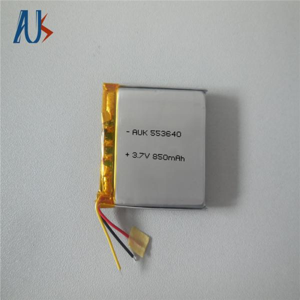 Cheap Lights 3.7V 850mAh Custom LiPo Battery 553640 Built-In Protection Circuit MSDS for sale