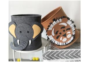 Washable Lion Pattern Felt Storage Boxes Easy Using With EN71 Certification