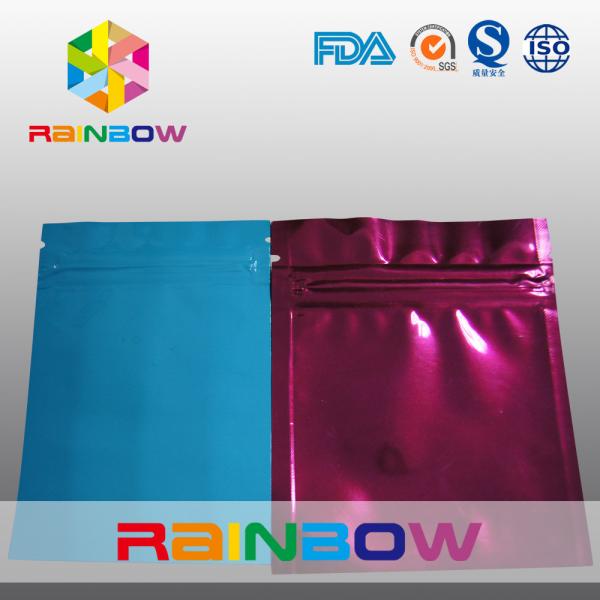 Cheap Three Side Blue / Red Small Foil Pouch Packaging Zipperlock , Laminated for sale