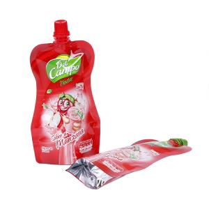 China Food Grade Customized Plastic stand up plastic bag spout Top Beverage Bags drink bag with clear spout pouch on sale