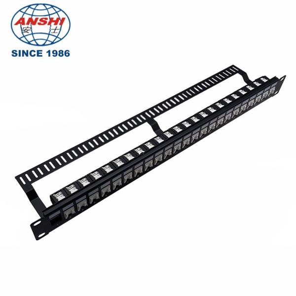 Cheap Cat6 UTP Rack Mount Patch Panel Unshielded Modular Type With Cable Manager for sale