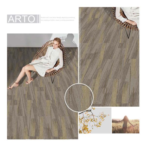 Cheap 20" X 20" Level Loop Gule Down Custom Print Carpet Tiles With PVC Backing for sale