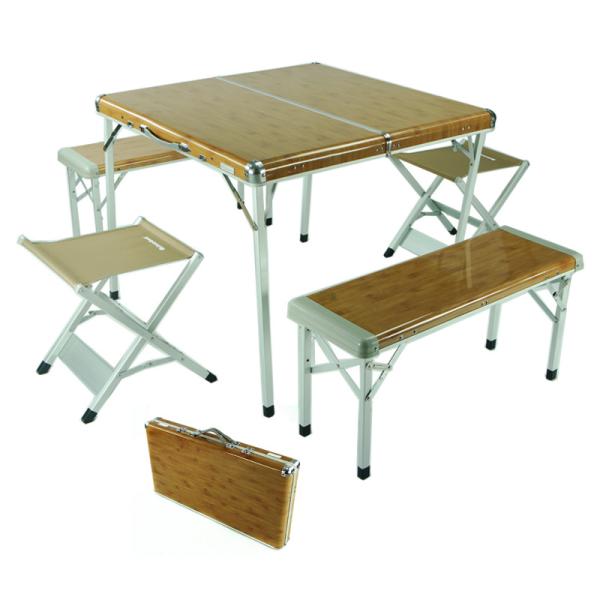 Cheap Packable Aluminum Picnic Folding Table 4 Separate Folding Stools for sale