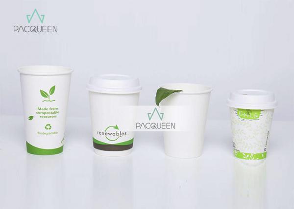 Cheap Biodegradable 4 oz - 22oz Compostable Paper Cups Eco Friendly Food Grade Ink Printing for sale
