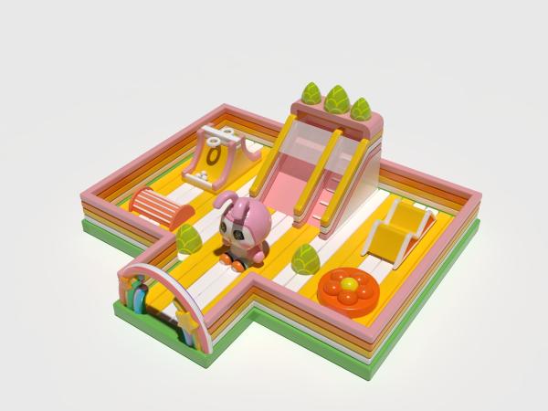 Cheap Children Animals Park Inflatable Castles Customized With Games for sale