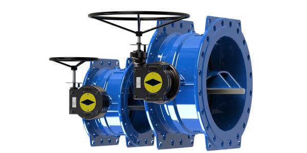 Cheap Low Torque Blue Double Eccentric Butterfly Valve With Dovetail Seal Design for sale
