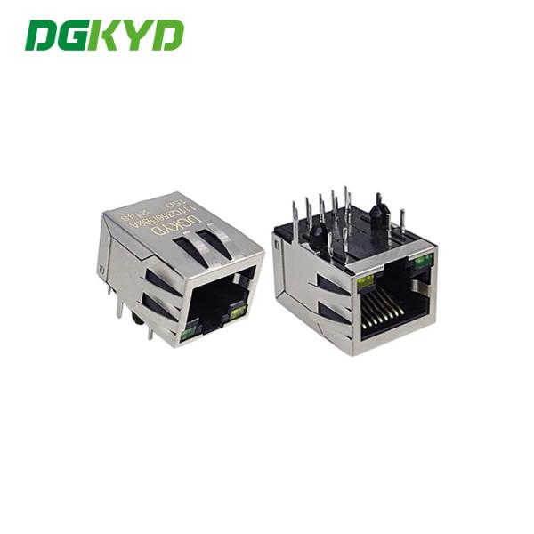 Cheap 8P10C Single Port RJ45 Connector With Integrated Transformer for sale