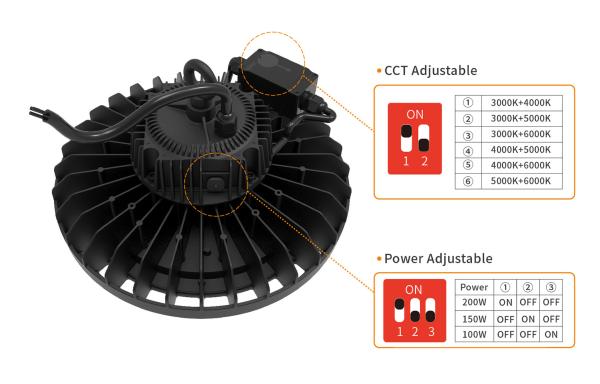 Cheap AC100-277V Power&CCT adjustable round shape highbay to save your SKU and cash flow for sale