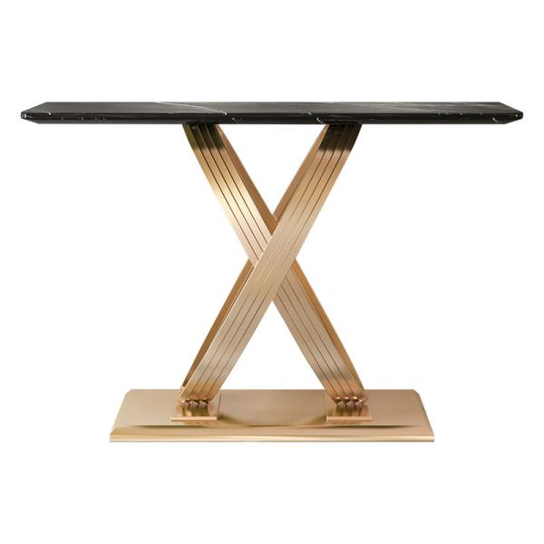 Cheap Customized Brass And Marble Console Table Satin Finish Ss Console Table for sale