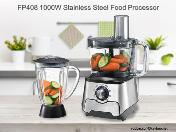 Cheap CE RHOS LFGB Certificated FP408 Stainless Steel Food processor for sale