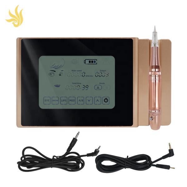 Cheap Gold Color Wireless Permanent Makeup Tattoo Kit With LCD Screen for sale