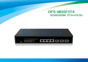 Best SNMP Managed Media Converter Fiber Optic Switch 3 Port SFP 1000BASE - Fx 4 Port 10 / 100 / 1000M - Tx wholesale