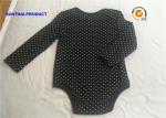Classic Black Baby Bodysuit , Rubber Pin Dots Print Newborn Baby Girl Rompers