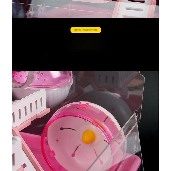 Breathable Large Plastic Double Layer Hamster Cage 37mm Length