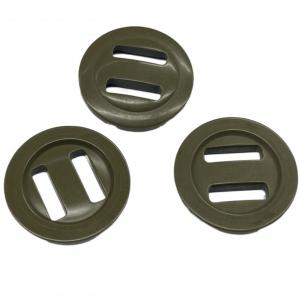 China Plastic Resin Slot Buttons With 2 Hole Dark Green 40L Apply For Military Clothes on sale