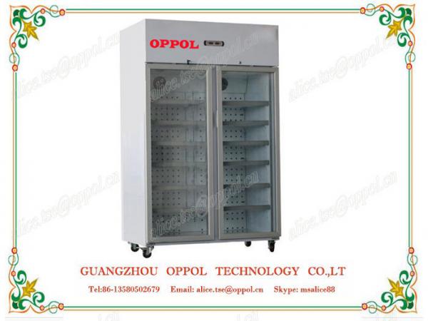 Cheap OP-711 Double Glass Door Digital Temperature Controller Pharmacy Freezer for sale