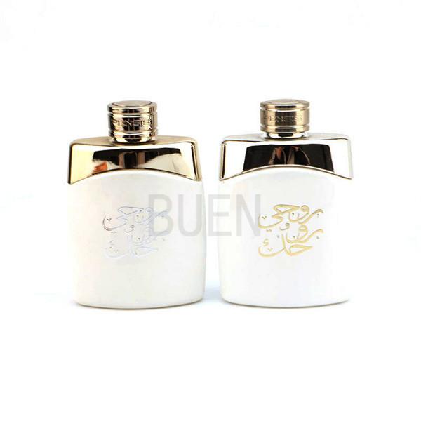 Cheap Five Pointed White Glass Perfume Bottle 100ml With UV Silver Weighted Cover for sale