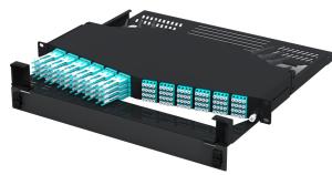 China 1U 192 Fiber LC SC OM4 Flat Adapter MTP MPO Patch Panel on sale
