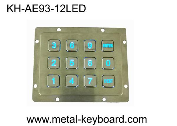 Cheap Water - Proof LED Backlit Metal Keypad 3x4 For Access Control System for sale
