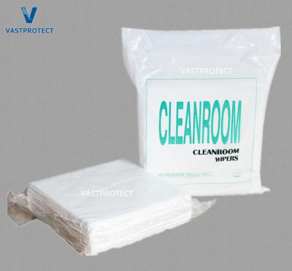 Cheap Non-Waterproof 9" Polyester Double Knit Cleanroom Wipers for ISO Class 7 Cleanrooms for sale