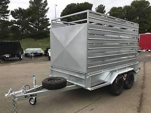 Best Heavy Duty Cattle Crate Trailer With Stock Crates , Tandem 12 x 6 Box Trailer wholesale