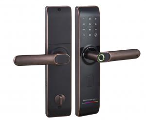 Best Wi-Fi Fingerprint Smart Lock with Reversible Handle Keyless Entry digital Lock IC Card Anti-peep Code Handle Door Lock wholesale