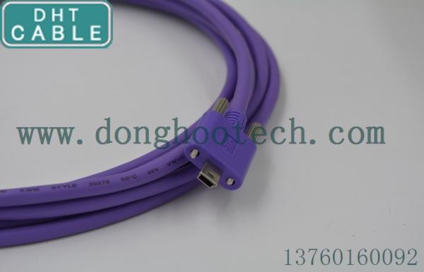 Cheap Round Shape Towline USB 2.0 Cable Purple With Signal Magnifier For Automatic Equipment for sale