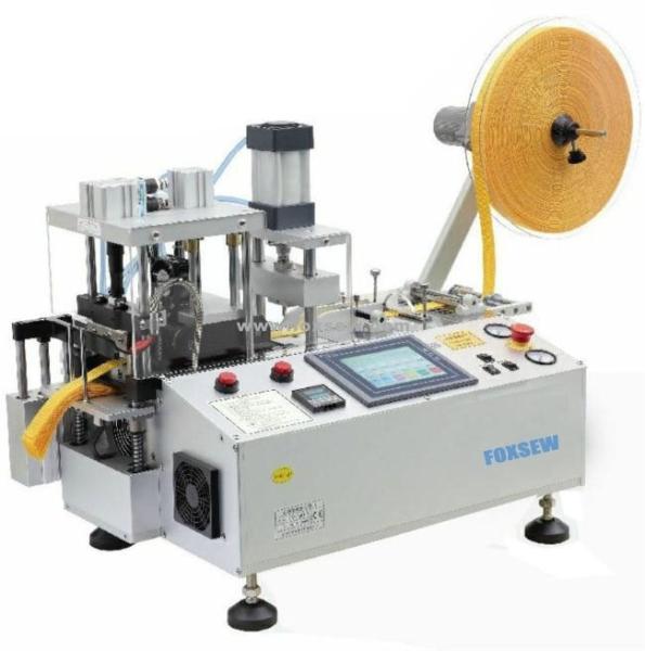Cheap Automatic Webbing Cutting Machine with Hole Punching and Stacker FX-150LR for sale