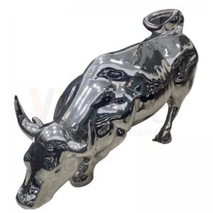 Best 201 304 316 Cow Shape Sculpture Stainless Steel Metal Fabrication With 8k Mirror Surfcae wholesale