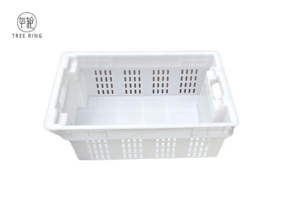 Cheap Mesh Wall And Solid Bottom Hygienic 180 Stack Nest Fishing Crate Totes For Agriculture Fruit for sale