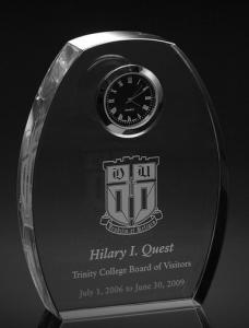 China obsession crystal clock award/3d laser clock award/2d laser engraving clock crystal award on sale